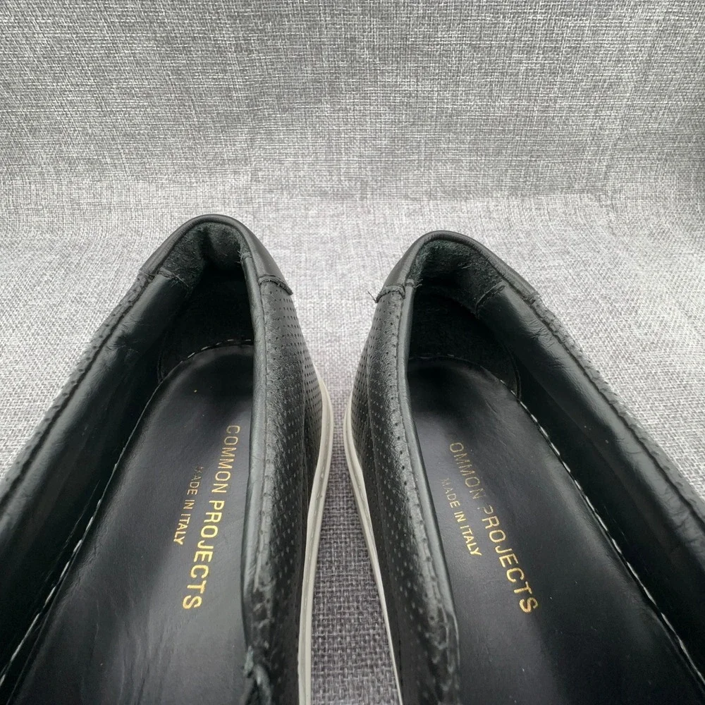 Common Projects Perforated Slip-On Sneakers Size EU 41 READ DESC Black Leather